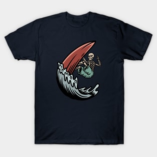 Retro Surfing Skeleton T-Shirt